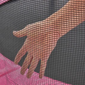 Trampolina Jampino 3,05 metrový priemer s ochrannou sieťkou a rebríkom ružová