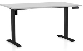Masa inaltime reglabila OfficeTech B, 140 x 80 cm, bază neagră, gri deschis