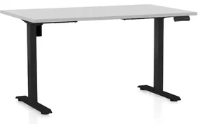 Masa inaltime reglabila OfficeTech B, 140 x 80 cm, bază neagră, gri deschis