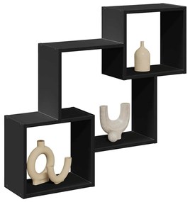 vidaXL Dulap de perete, 78x18x71 cm, negru, lemn prelucrat