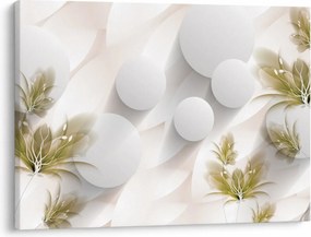 Tablou - 3D cercuri cu flori (70x50 cm)