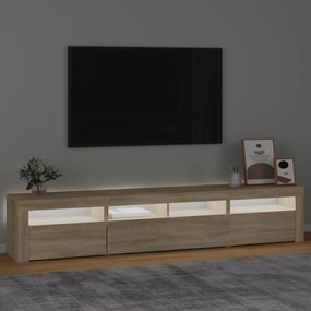 Comoda TV cu lumini LED, stejar sonoma, 210x35x40 cm 1, Stejar sonoma, 210 x 35 x 40 cm