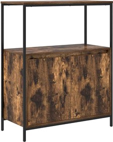 vidaXL Dulap de baie cu rafturi stejar afumat 76,5x35x95 cm