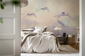 Tapet Flying Swans, Pastel, Rebel Walls