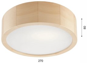 Plafonieră maro deschis cu abajur din sticlă ø 27 cm Eveline – LAMKUR