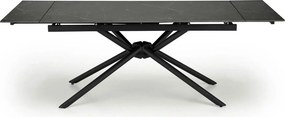 Masa blat ceramica/metal VITORINO, negru, 160/220x90x75 cm