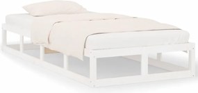 vidaXL Cadru de pat, alb, 100x200 cm, lemn masiv