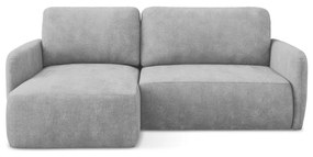 Colțar gri deschis extensibil/cu spațiu de depozitare cu tapițerie din chenille (cu colț pe partea stângă/cu șezlong) Lilo – Makamii