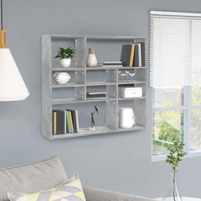 vidaXL Raft de perete, gri beton, 90 x 16 x 78 cm, lemn prelucrat