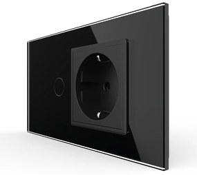 Intrerupator Simplu + Priza LIVOLO cu Rama Din Sticla, Standard Italian, 4M