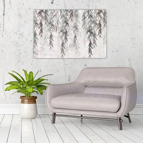 Tablou - Crenguțe de salcie, tencuiala gri (90x60 cm)