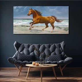 Tablou canvas plajă coasta cal mare valuri