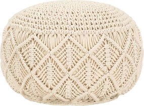 vidaXL Taburet puf macrame lucrat manual, 45 x 30 cm, bumbac