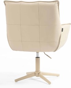 HR560CROSS Scaun Crem Piele Ecologica Premium Soft cu Bază Crem