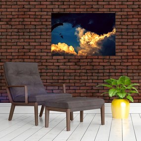 Tablou cu parașutiști în ceruri (90x60 cm)