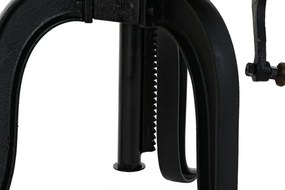 Măsuță laterală din lemn și metal reglabilă pe înălțime, Ø45 cm, „Marlow” – Ethnic Collection
