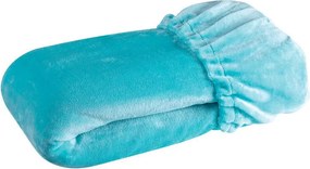 decoDoma Cearceaf cu elastic din micropluş, turcoaz 90 x 200 cm