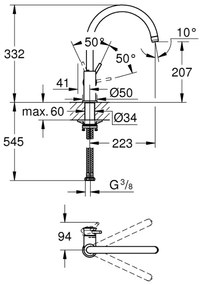 GROHE 31553001 - Baterie pentru chiuvetă START CLASSIC crom lucios
