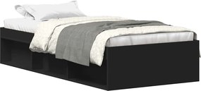 vidaXL Cadru de pat mic single, negru, 75x190 cm