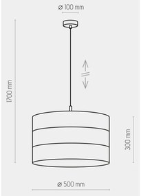 Lustră pe cablu TAGO 1xE27/25W/230V neagră/aurie