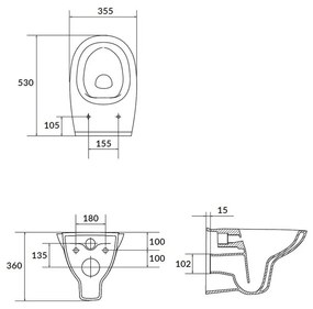 Vas wc suspendat rimless Cersanit Arteco cu capac polipropilena inclus, alb