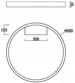 Plafoniera LED design modern Rim alama 60cm, 3000K