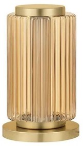 Veioza LED moderna, Metal, Sticla, Chihlimbar, VESPER