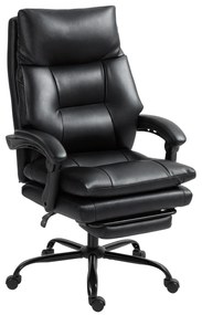 HOMCOM Scaun pentru Birou cu Înălțime Reglabilă și Reclinabil până la 135° Negru | Aosom Romania