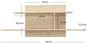 Raft 120 cm Terrell (Stejar sonoma). 1053293
