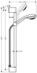 Set dus Hansgrohe Crometta 85 Vario, crom - 27763000