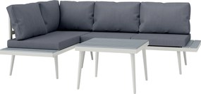 Outsunny Set Mobilier de Grădină din 3 Piese cu 2 Canapele cu Spătar Reglabil în 5 Poziții și Măsuță, 139x63x65 cm, Gri | Aosom Romania