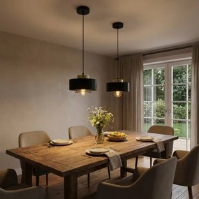 Brilagi - Lustră suspendată pe cablu SPRING 1xE27/60W/230V Ø20 cm negru/auriu