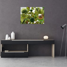 Tablou pe sticlă cu bile în dungi (70x50 cm)