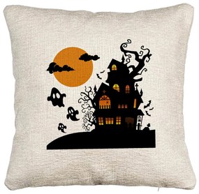 Perna Decorativa Canapea cu motiv de Halloween 4, 40x40 cm, Cu fermoar