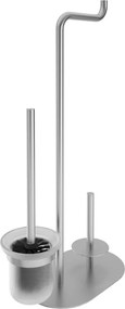 Silia Suport hârtie igienică stativ - 3-funcții Finisaj: Oțel periat ADI_F732