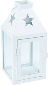 Felinar de metal Hey stea alb, 8 x 8 x 17 cm