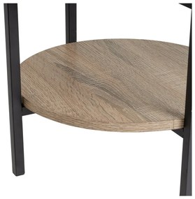 Etajeră neagră/în culoare naturală cu aspect de lemn de stejar 40x110 cm – Casa Selección