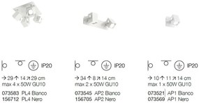 Aplica design modern cu 2 spoturi directionabile MOUSE AP2 negru 156705