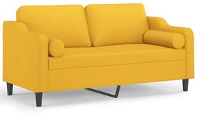 3153028 vidaXL Canapea 2 locuri cu perne&pernuțe galben deschis 140 cm textil