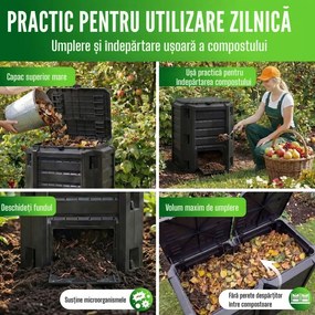 Compostor de grădină - Compogreen 800 l, negru Prosperplast