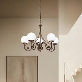 Lustră pe lanț Brilagi COTTAGE 5xG9/40W/230V maro/alb