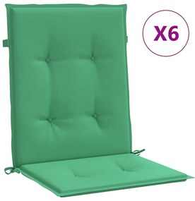 Perne scaun de gradina, 6 buc., verde, 100 x 50 x 3 cm 6, Verde, 100 x 50 x 3 cm