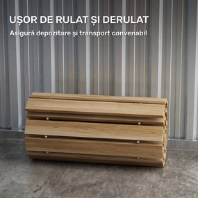 Outsunny Covor de Grădină din Lemn 120 x 38 cm | Cărare Arrotolabilă pentru Spații Exterioare | Covor Decorativ și Rezistent pentru Grădină, Plajă, Nunți sau Petreceri | Aosom Romania