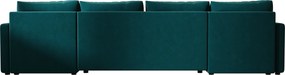 Oferta Canapea extensibila in forma de U VENORIA 285x146 cm, culoare petrol, + 2 perne GRATUIT Calitatea II