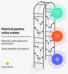 FloraBelle Curve arcadă roz,  modele decorative cu frunze,  rezistentă la intemperii,  suport pentru plante cățărătoare