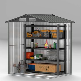 Outsunny Căsuță de Grădină cu Acoperiș Înclinat, 152x132x188 cm, Verde | Aosom Romania