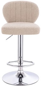 HR193W Scaun Latte Boucle cu Bază Cromata