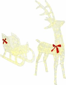 vidaXL Sanie cu ren cu 200 LED Alb cald 70 x 26 x 130 cm Acril