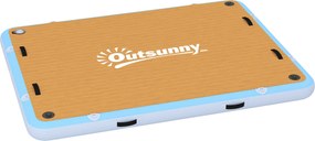 Outsunny Platformă plutitoare gonflabilă 2,4x1,8m Platformă de înot gonflabilă 4-6 persoane cu suprafață antiderapantă Scară | Aosom Romania