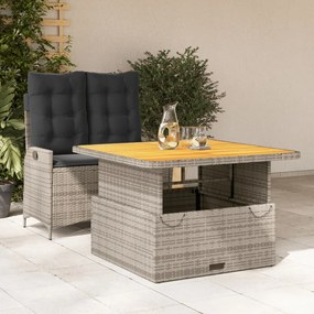 3277463 vidaXL Set mobilier de grădină cu perne, 2 piese, gri, poliratan